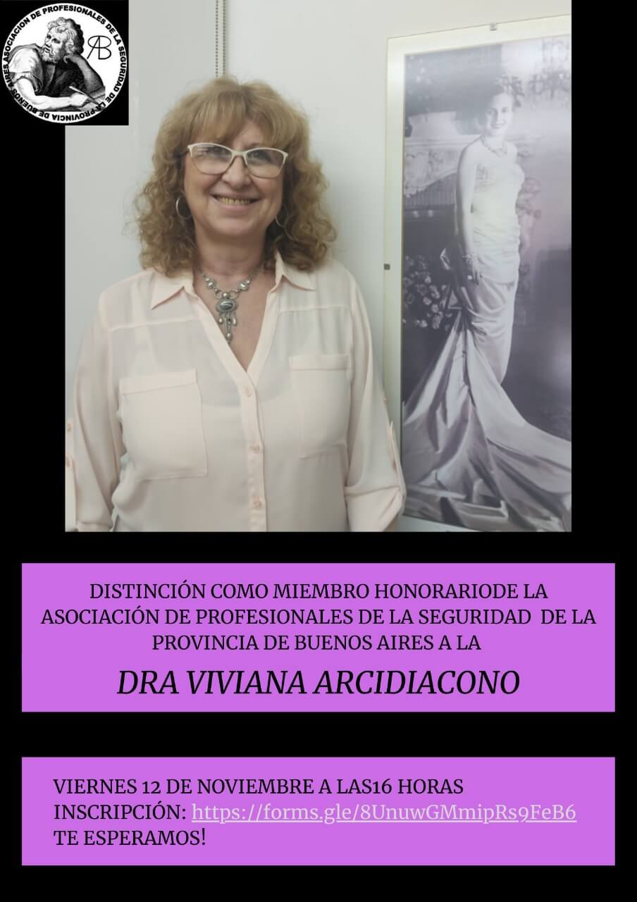 Distinción como miembro honorario a la Dra. Viviana Arcidiácono